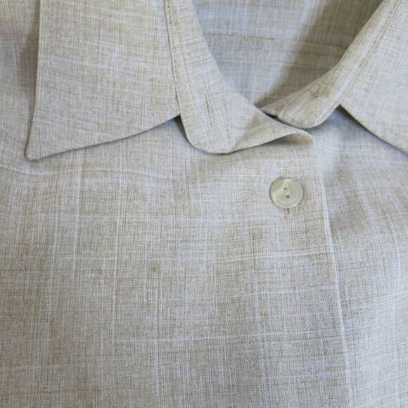 VINTAGE Stephanie Andrews Jacket Blazer Size 10 Polyester Buttons Tan Preppy - Picture 7 of 11